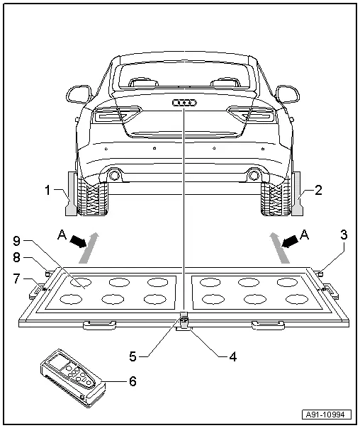 Audi Q5. Installed Calibration Tool -VAS6350- Overview