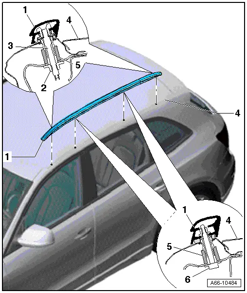 Audi Q5. Roof Railing, Removing and Installing