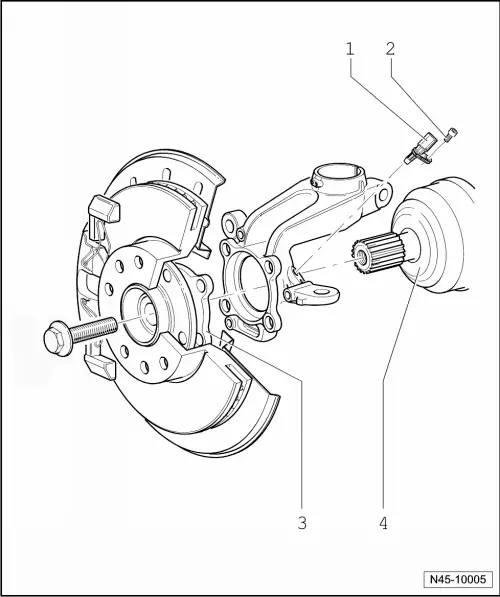 Audi Q5. Overview - Front Axle Speed Sensor