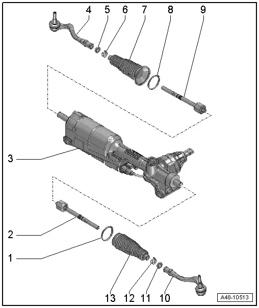 Audi Q5. Steering Gear, Servicing