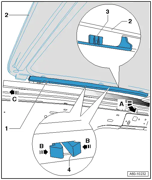 Audi Q5. Sunroof Panel, Removing and Installing