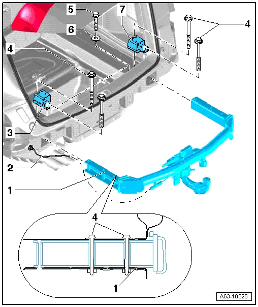 Audi Q5. Trailer Hitch, Removing and Installing