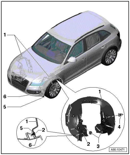 Audi Q5. Front Wheel Housing Liner