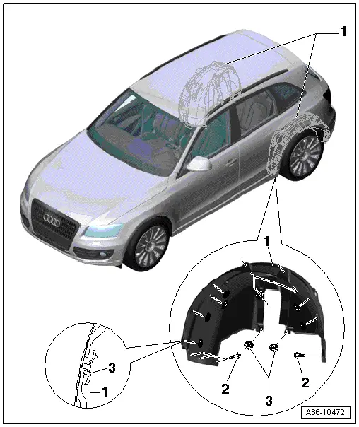 Audi Q5. Overview - Rear Wheel Housing Liner